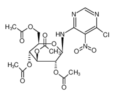 tetra-O-acetyl-N-(6-chloro-5-nitro-pyrimidin-4-yl)-β-D-glucopyranosylamine_99786-22-8