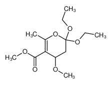 2,2-Diethoxy-3,4-dihydro-4-methoxy-6-methyl-2H-pyran-5-carbonsaeure-methylester_99789-11-4