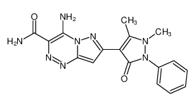 4-amino-7-(1,5-dimethyl-3-oxo-2-phenyl-2,3-dihydro-1H-pyrazol-4-yl)pyrazolo[5,1-c][1,2,4]triazine-3-carboxamide_99819-76-8