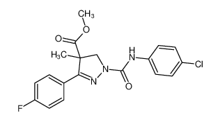 methyl 1-((4-chlorophenyl)carbamoyl)-3-(4-fluorophenyl)-4-methyl-4,5-dihydro-1H-pyrazole-4-carboxylate_99832-47-0