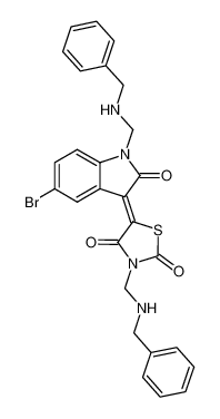 3-(Benzylamino-methyl)-5-[1-(benzylamino-methyl)-5-bromo-2-oxo-1,2-dihydro-indol-(3Z)-ylidene]-thiazolidine-2,4-dione_99878-16-7