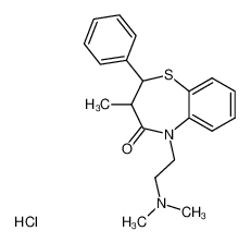5-(2-dimethylamino-ethyl)-3-methyl-2-phenyl-2,3-dihydro-5H-benzo[b][1,4]thiazepin-4-one; hydrochloride_99887-65-7