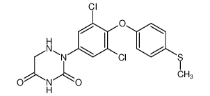 2-[3,5-Dichloro-4-(4-methylthio-phenoxy)-phenyl]-hexahydro-1,2,4-triazine-3,5-dione_99911-59-8