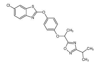 5-(1-(4-((6-chlorobenzo[d]thiazol-2-yl)oxy)phenoxy)ethyl)-3-isopropyl-1,2,4-oxadiazole_99912-02-4