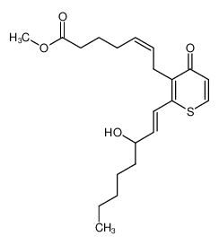 2-((E)-3-hydroxyoct-1-enyl)-3-((Z)-6-methoxycarbonylhex-2-enyl)thiin-4-one_99930-29-7