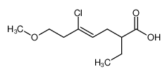 2-ethyl-5-chloro-7-methoxy-hept-4-enoic acid_99975-48-1