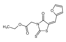 (5-furfuryliden-4-oxo-2-thioxo-thiazolidin-3-yl)-acetic acid ethyl ester_99988-75-7