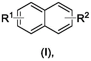 General structure of naphthalene substrate Formula I showing diverse substituent positions