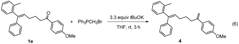 Derivatization of the ketone product via Wittig reaction to form terminal alkene compound 4