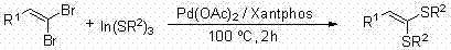 Conventional Palladium-catalyzed synthesis of 1,1-dithio-1-alkenes using Xantphos ligand
