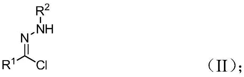Structure of chlorohydrazone reactant (II) showing R1 and R2 substituents