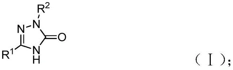 General structure of 1,2,4-triazole-3-one product (I) highlighting the core heterocycle