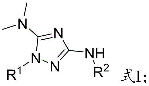 General chemical structure of Formula I showing the novel 1,2,4-triazole core with variable R1 and R2 substituents