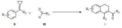 General reaction scheme showing methylenecyclopropane derivatives reacting with aldehydes to form 1,2-dihydronaphthalene derivatives