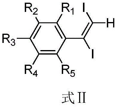 General reaction scheme showing the conversion of phenylacetylene derivatives to 1,2-diiodo olefins using ZnI2 and TBN