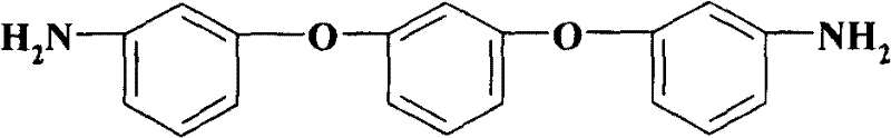 Chemical structure of 1,3-bis(3-aminophenoxy)benzene showing the meta-substituted aromatic diamine framework