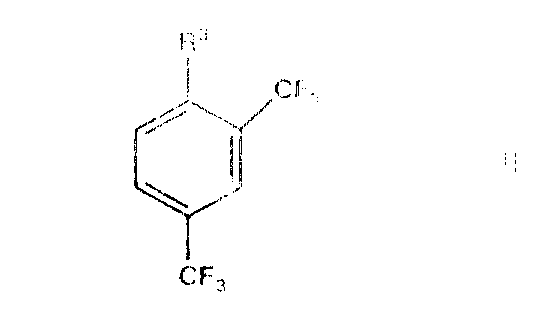 General Formula II structure showing the regioselective substitution pattern of 1,3-bis(trifluoromethyl)benzene derivatives