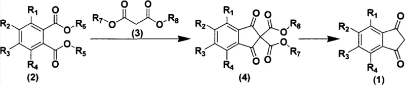 Novel two-step synthesis route from phthalates and malonates to 1,3-indandione