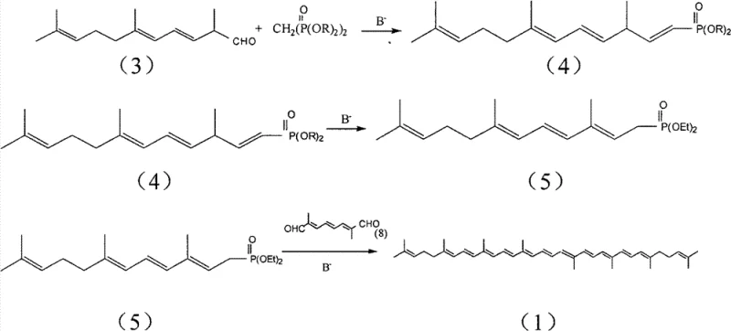 Full synthetic route from pseudoionone to lycopene via the novel phosphonate intermediate