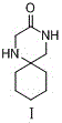 Chemical structure of 1,4-diazaspiro[5,5]undecan-3-one showing the spiro center and ketone functionality