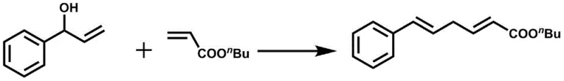 Pd-catalyzed coupling of cinnamyl alcohol and n-butyl acrylate to form 1,4-diene ester
