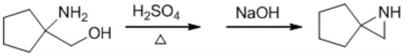 Conventional acid-base catalyzed synthesis of 1-azaspiro[2,4]heptane showing harsh reaction conditions