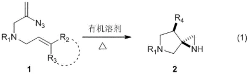 General reaction scheme for catalyst-free thermal synthesis of 1,5-azaspiro[2,4]heptane from vinyl azides