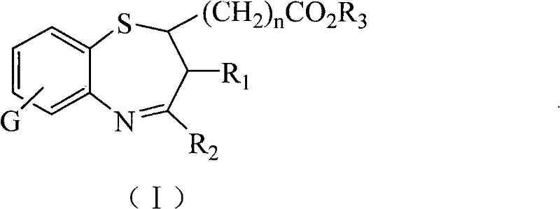 General Formula I structure of 1,5-benzothiazepines with carboxyl functional groups