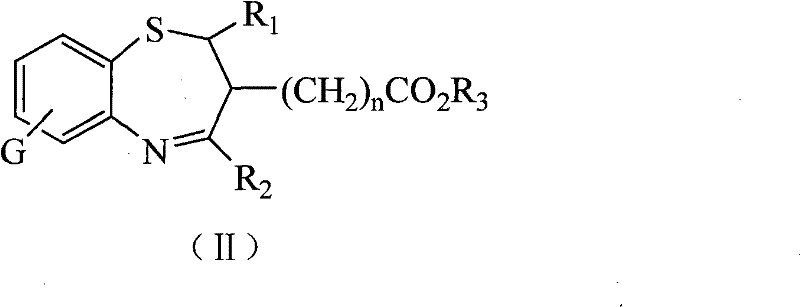 General Formula II structure of 1,5-benzothiazepines derivatives