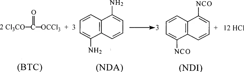 Reaction mechanism of 1,5-naphthalene diisocyanate synthesis using BTC