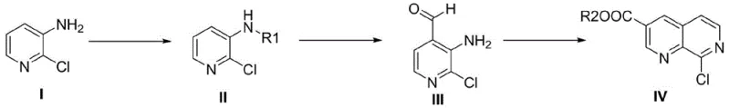 Novel synthetic route for 1,7-naphthyridine derivatives via protection, formylation, and cyclization