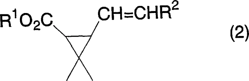 General chemical structure of (1-alkenyl)cyclopropane compounds represented by formula 2