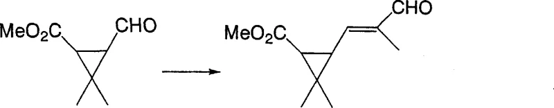 Synthesis of 2-formyl-1-alkenyl cyclopropane intermediate via condensation reaction