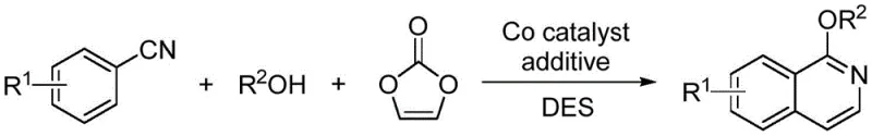 General reaction scheme for green synthesis of 1-alkoxy isoquinoline