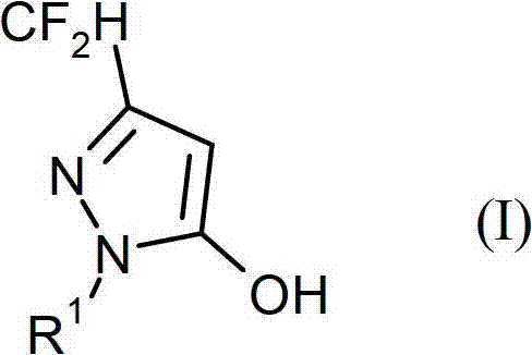 Chemical structure of 1-alkyl-3-difluoromethyl-5-hydroxypyrazoles (Formula I)