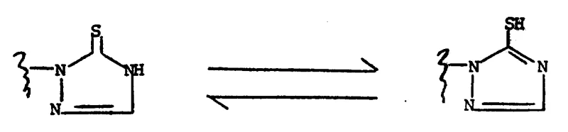 Tautomeric equilibrium between thione and thiol forms of the triazole moiety