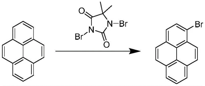 Novel synthesis of 1-bromopyrene using dibromohydantoin for high purity