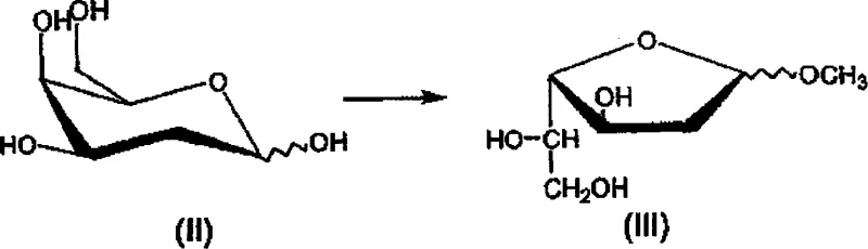 Step i and ii: Conversion of 2-deoxy-D-galactose to aldehyde intermediate via methanolysis and periodate oxidation