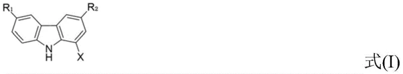 General reaction scheme showing the conversion of halocarbazole to 1-formylcarbazole via SEM protection and lithiation