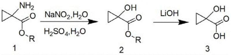 Diazotization of amino ester to hydroxy ester using sodium nitrite