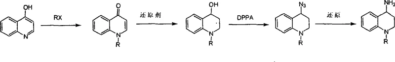 Novel synthesis route from 4-hydroxyquinoline via N-alkylation and azide reduction