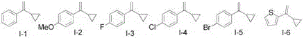 Structural variations of vinylcyclopropane substrates I-1 to I-6 with different aryl substituents