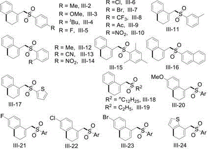 Diverse library of synthesized 1-sulfonylmethyl-3,4-dihydronaphthalene derivatives showing structural variety