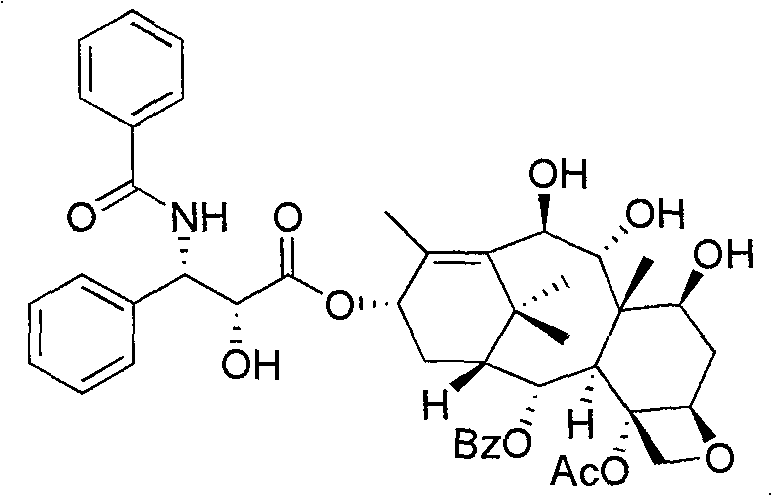 Structure of the final 10-deacetylate-9(R)-hydrogenation-1-deoxypaclitaxel analogue product