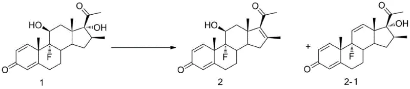 Specific reaction scheme showing conversion of Compound 1 to 11-alkene products 2 and 2-1