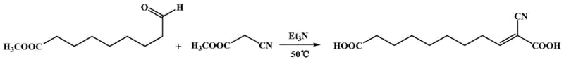 Knoevenagel condensation and hydrolysis step converting oxo-ester to cyano-dicarboxylic acid derivative