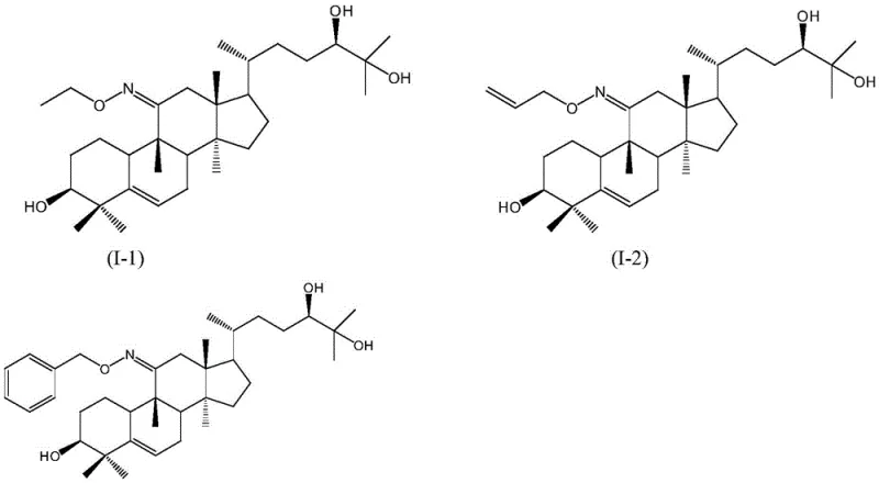 Specific examples of 11-O-mogrol oxime ether derivatives including ethyl, allyl, and benzyl variants