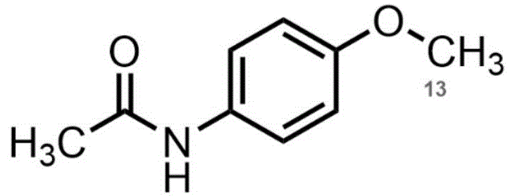 Chemical structure of 13C-Mexaxetine showing the labeled methyl group position