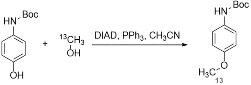 Detailed reaction mechanism of the Mitsunobu coupling showing bond activation and substitution