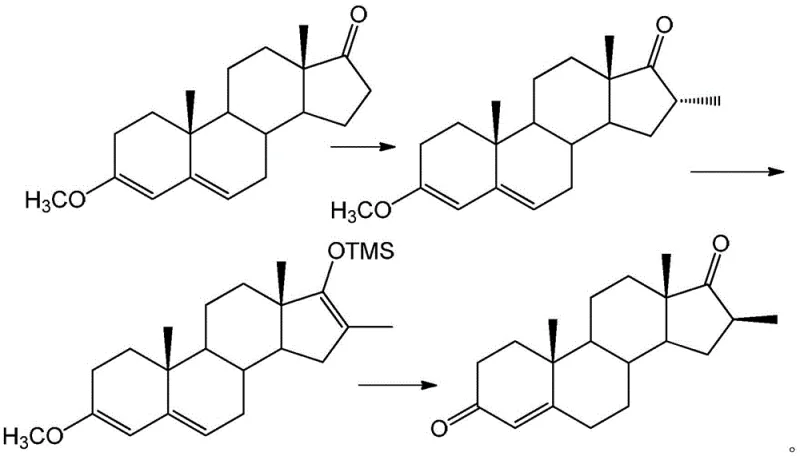 Novel one-pot synthesis route utilizing silyl enol ether intermediates for direct methylation